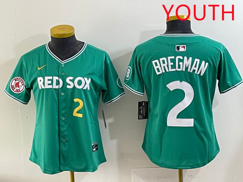 Youth 2025 Boston Red Sox #2 Bregman Dark Green Joint Name Nike MLB Jersey style 7->youth mlb jersey->Youth Jersey